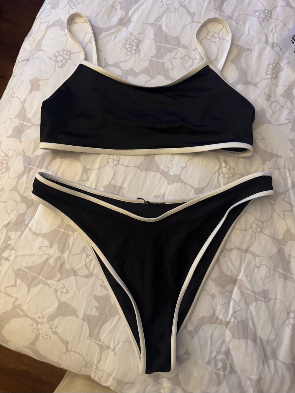 H&M Black Bikini Set with White Trim